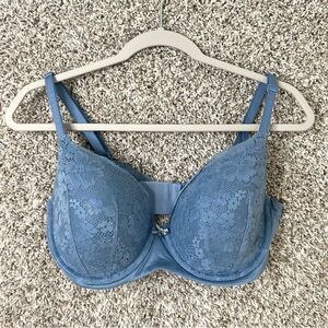 Victoria’s Secret Bra Women’s 36DD Body by Victoria Blue Floral Lace Lined Demi